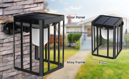 2-Pack: Outdoor Solar Wall Lights - Black