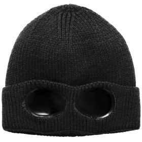 Unisex Knit Beanie Hat with Goggles (Option: BeanieHat(Black))