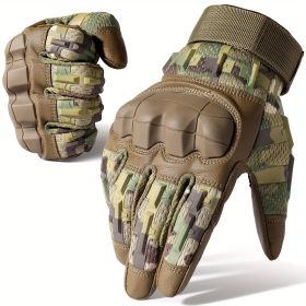 Tactical Gloves - Touch Screen, Non-Slip, Full Finger Protection for Shooting Range (Color: Camouflage, size: XL)