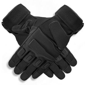Tactical Military Combat Gloves w/ Soft Padding, Hard Knuckle Gloves for Men - Hunting, Shooting, Hiking, Camping, & Motorcycle (Color: Black, size: large)